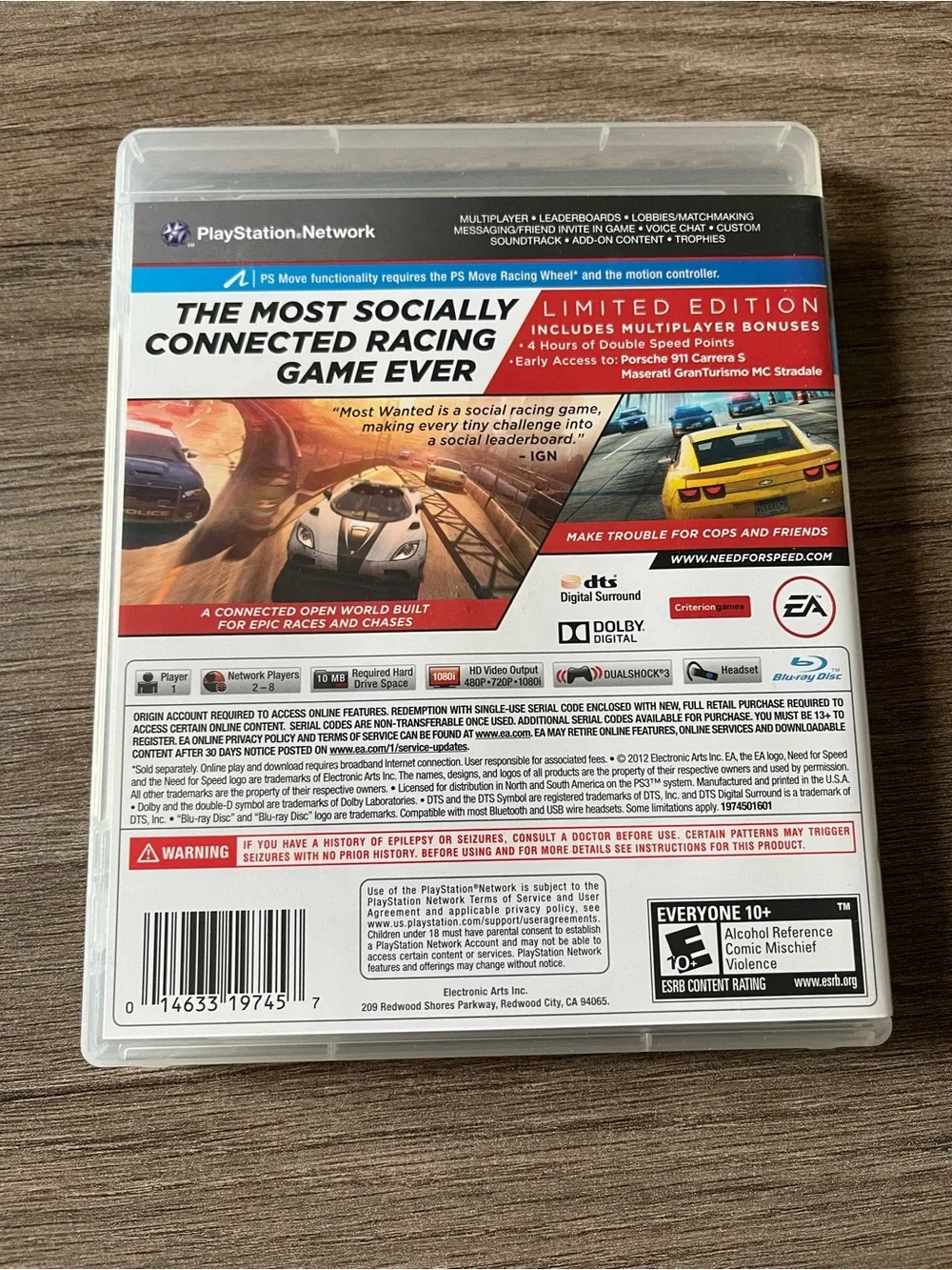 Sony PlayStation 3 PS3 Need for Speed: Most Wanted Limited Edition Video Game